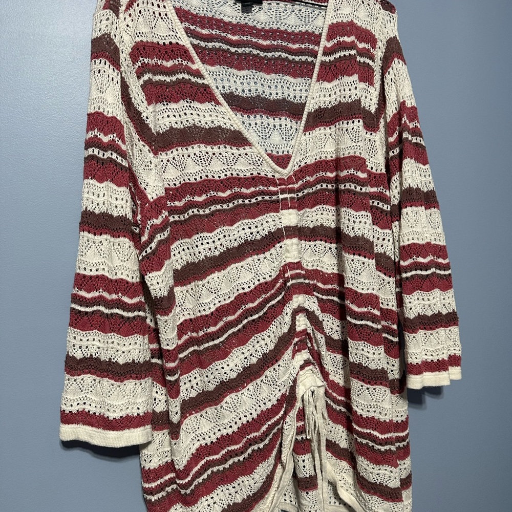 Torrid Red and Cream Knit Sweater